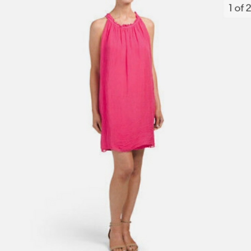 Luisa Ricci Crinkled Silk‎ Trapeze Dress